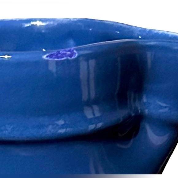 COBALT BLUE CERAMIC PITCHER 8”tall x5”x5” Unique pouring spout FARMHOUSE POTTERY - Picture 5 of 5